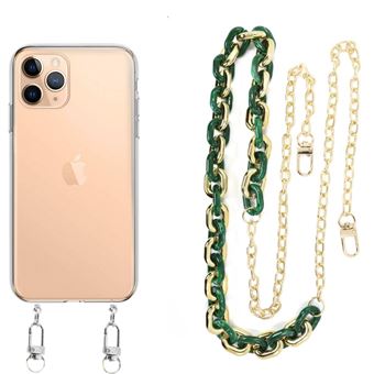 Capa Cristal com Cordão Corrente Antiimpacto Verde para Iphone 11 Pro Max - 1