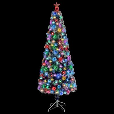 Árvore Natal Artificial vidaXL com Leds 210 cm | Fibra Ótica - Branco/Azul  - Árvores de Natal - Compra na 