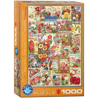 Puzzle Eurographics Sementes Flor - Flower Seed Catalog Covers | 1000 Peças - 1