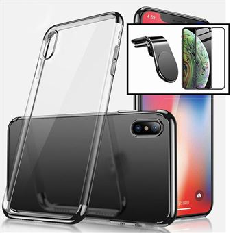 Kit Phonecare | Película de Vidro 5D Full Cover + Capa SlimArmor + Suporte Magnético L Safe Driving para Carro para iPhone Xs Max - Preto - 1