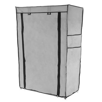 Armário Guarda-Roupa e Sapatos de Pano PrimeMatik 60 x 30 x 93cm Cinzento com Porta do Rolo - 1