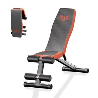 Banco de exercícios inclinadoBIGZZIA | Dobrável multifuncional | Encosto Ajustável em 7 posições | com cordão - 1