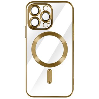Capa MagSafe Avizar para iPhone 14 Pro Max Silicone Proteção Câmara Dourado - 1
