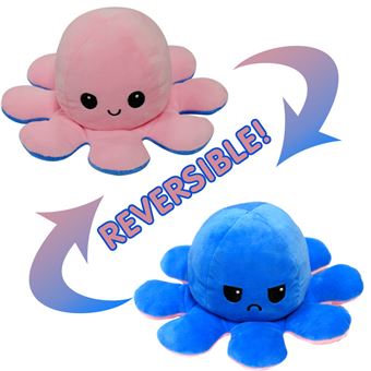 Polvo de Peluche Reversível Zhishang | 20 cm - Rosa + Azul Escuro 02 - 1