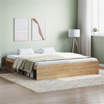 Estrutura de cama super king size vidaXL | 180x200 cm | carvalho sonoma - 1