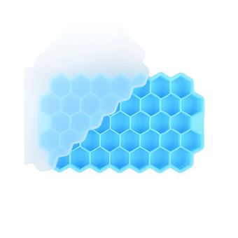 Cuvete de Gelo Reutilizável em Silicone com Tampa Removível Goeik - Azul - 1