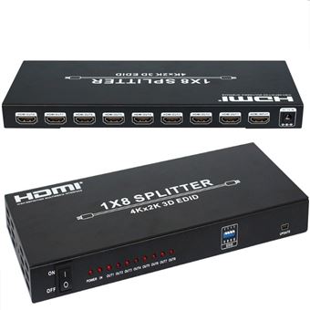 Splitter Multi4you Multiplicador HDMI 1 x 8 4K - 1 Entrada com 8 Saídas Ultra HD - 1