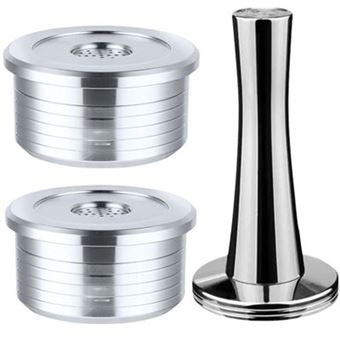 Pack 2 x Cápsulas Reutilizáveis Antiimpacto com Pilão Compactador para Máquinas Delta Q | Aço Inox - 1