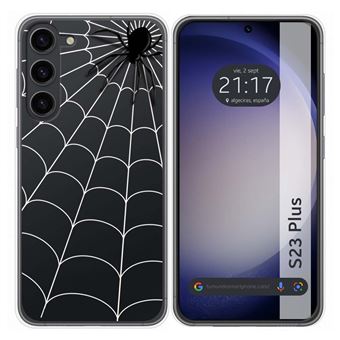 Capa Tumundosmartphone de silicone transparente para Samsung Galaxy S23+ Plus 5G Cartoon Spider Design - 1