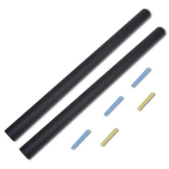 Adesivo de parede tipo quadro negro vidaXL | 0,6 x 2 m | 2 rolos com gizes - 1