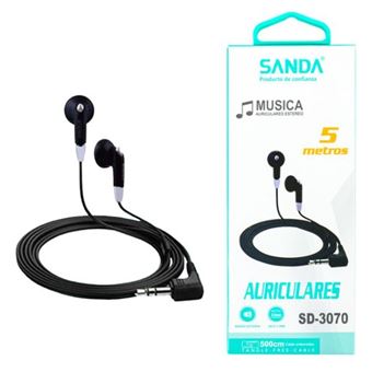 Auriculares com Fio SANDA SD-3070 | 5 m - Preto - 1