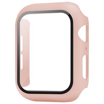 Capa Protetora HSMY Duro com Protetor de Ecrã para Apple Watch Series 3/2/1 38 mm - Rosa Claro - 2 Peças - 1