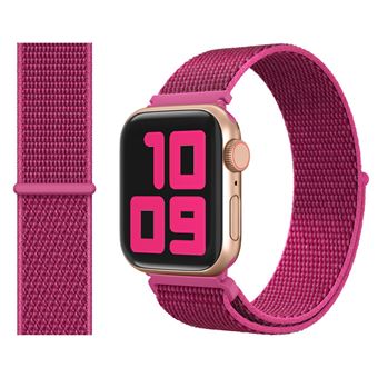 Bracelete de Nylon HSMY Simples para Apple Watch Series 6/ SE/ 5/ 4 | 44 mm - Rosa Escuro - 1