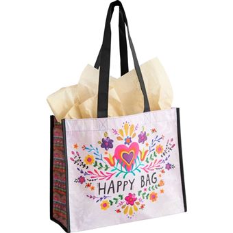 Saco Reciclado Natural Life Happy Bag | 31,5 cm C x 13,5 cm L x 26 cm A x 26 cm - 1