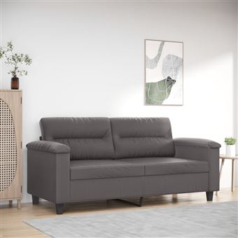 Sofá vidaXL | de 2 lugares 140 cm | couro artificial cinza - 1