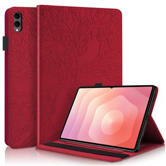 Capa Flip FOXDOCK para Samsung Galaxy Tab S11 Ultra | Textura em Relevo | Compartimento para Cartão | Vermelho - 1