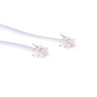 Cabo Telefónico ACT RJ12 - RJ12 cable, White 5.0m | Branco - 1