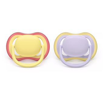 Chupeta Clássica para Bebé Philips AVENT Chupetas SCF087/03 ultra air | Lilás, Amarelo - 1