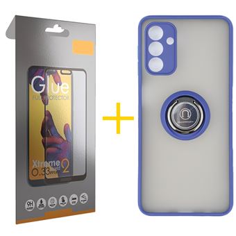 Pack 1 x Película de Vidro Temperado Full + Capa skyhe para Samsung Galaxy S25 5G | Gel Bumper Ring | Azul - 1