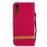 Capa PU Magunivers colorido sortido tecido jeans stand vermelho para Samsung Galaxy A50_2