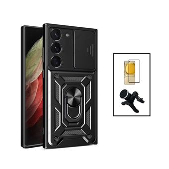 Kit Gift4Me Película de Vidro Temperado GorilasGlass + Capa de Proteção Militar Magnética Janela Deslizante + Suporte Magnético com Pernas para Samsung Galaxy S23 - Preto - 1