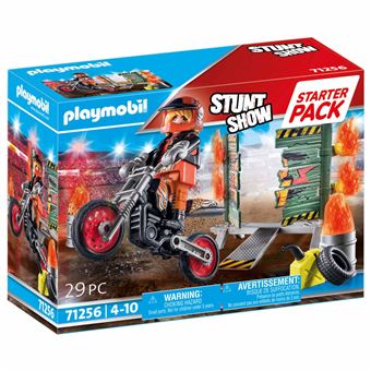 Stuntshow Starter Pack Mota com Parede de Fogo Playmobil - 1