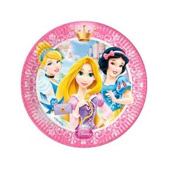 Conjunto 8 Pratos Festa Princesas Disney Glamour