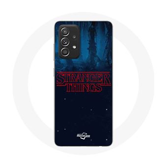 Capa Maniacase para Samsung Galaxy A52 Stranger Things Logotipo Fundo Azul de La Temporada 2 - 1