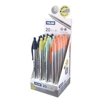 Esferográfica com Clipe Milan 1765779120 | Azul marinho, Rosa, Turquesa, Amarelo - 1