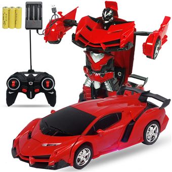 Carro Transformers Zhishang 1:18 para Crianças e Adultos | 2.4GHz | Telecomando | Recarregável - Vermelho - 1