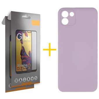 Pack Gandy 2 x Película de Vidro Temperado Full + Capa para Samsung Galaxy A05 Silicone Líquido | Roxo - 1