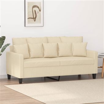 Sofá de 2 Lugares vidaXL | tecido | 140 cm | cor creme - 1