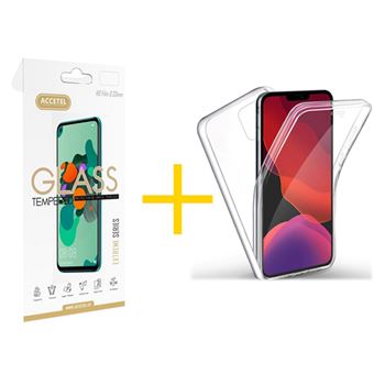 Conjunto Skyhe para iPhone 12 Mini | 1 x Película de Vidro + Capa Dupla 360º - Transparente Clear - 1