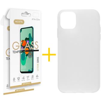 Conjunto Skyhe para iPhone 12 Pro Max | 2 x Película de Vidro + Capa Silicone Liso - Transparente Fosco - 1