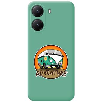 Capa TUMUNDOSMARTPHONE de silicone líquido verde para Xiaomi Poco X7 Pro 5G Adventure Design Desenhos - 1