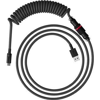 Cabo Usb HP HyperX USB-C Coiled Cable Gray-Black | Cinzento - 1