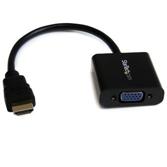 Adaptador de Cabo de Vídeo StarTech.com Conversor Adaptador HDMI para VGA para Computador de Secretária/Portátil/Ultracompacto - 1920x1080 | Preto - 1