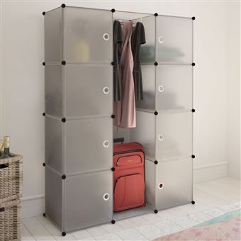 Armário plástico modular vidaXL | 9 gavetas | 109x36,5x143 cm | branco - 1