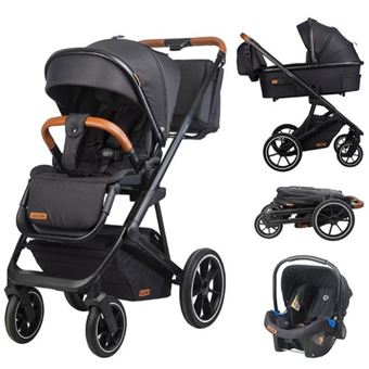 Carrinho Bebé 3 em 1 Coccolle Nessia Diamond | Preto - 1