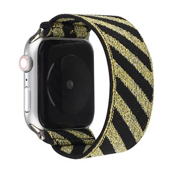 Bracelete de Nylon HSMY Elástico para Apple Watch Series 6/ SE/ 5/ 4 | 44 mm - Dourado&Preto -Tamanho S - 1