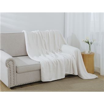 Cobertor BOD HOME |   algodão ultra suave | branco claro | 130x160cm - 1