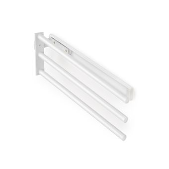Toalheiro extensível Emuca  | 3 braços | Pintado branco | Alumínio | 1 un - 1