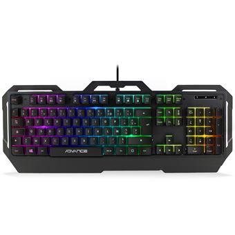 Teclado Gaming com Fios ADVANCE Gamer RGB GTA 250 | Idioma: Francês | Preto - 1