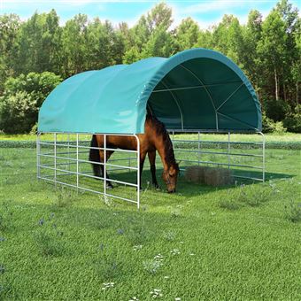 Tenda para Gado vidaXL PVC 3,7x3,7 m verde - 1