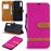 Capa PU Magunivers colorido sortido tecido jeans stand rosa para Samsung Galaxy A50_0