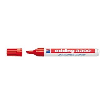Marcador Permanente Edding 3300 | Vermelho, Branco - 1