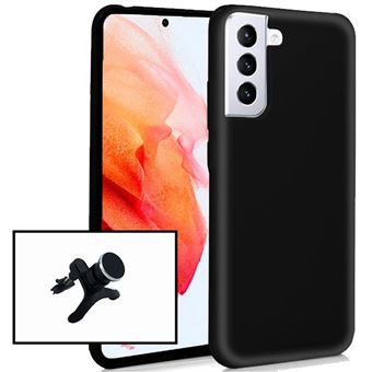 Kit Phonecare | Suporte Magnético Reforçado para Carro + Capa Silicone Líquido para Samsung Galaxy S21 5G - Preto - 1