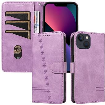 Capa FOXDOCK para iPhone 13 Mini | Fecho Magnético | Compartimentos para Cartões e Suporte | Pele PU | À Prova de Choque | Roxo - 1