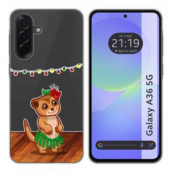 Capa TUMUNDOSMARTPHONE de Silicone Transparente para Samsung Galaxy A36 5G design Meerkat Drawings - 1