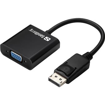 Adaptador de Cabo de Vídeo Sandberg Adapter DisplayPort>VGA | Preto - 1